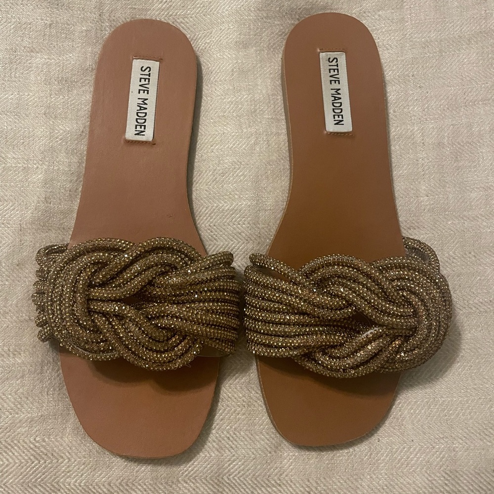 Steve Madden Adore Slide Sandal in Bronze